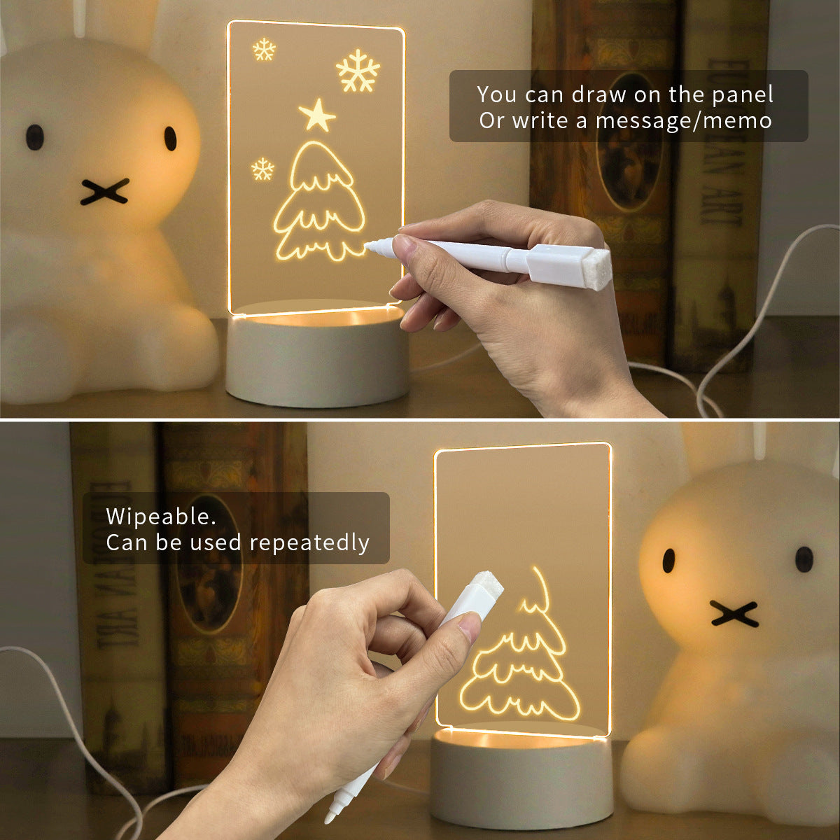 LED Message Writing Board – USB Powered Luminous Desktop Night Light, Creative Handwritten Note Board