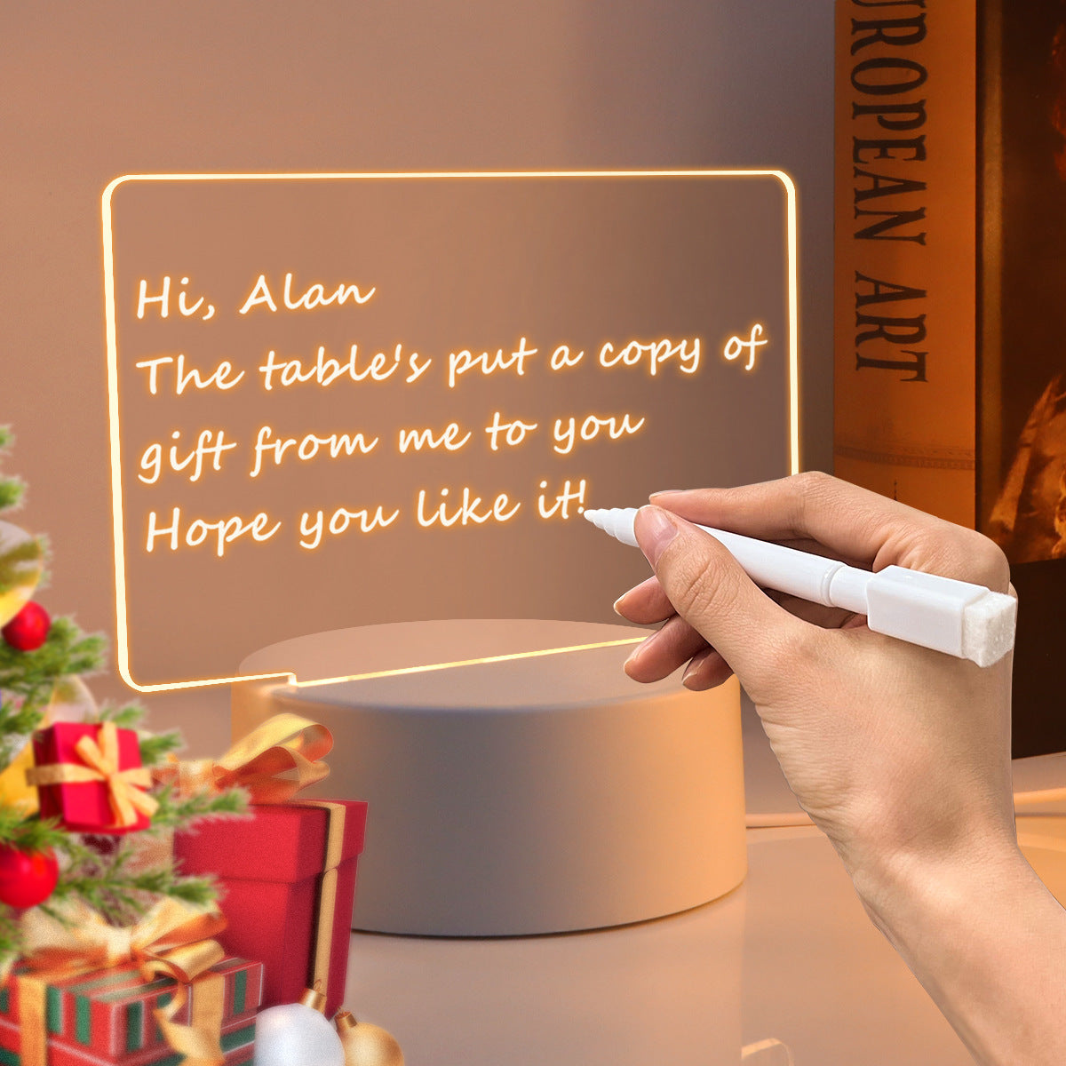 LED Message Writing Board – USB Powered Luminous Desktop Night Light, Creative Handwritten Note Board