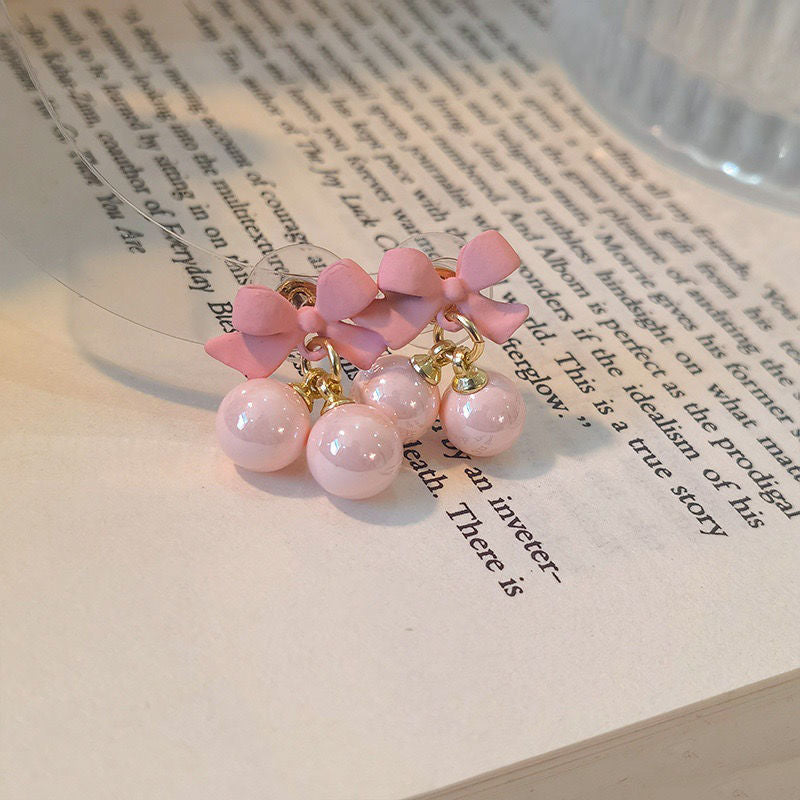 Fashion Sphere Super Sweet Faux Pearl Earrings Bow