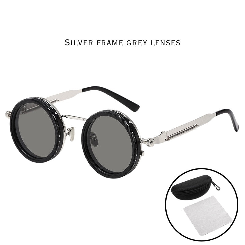 2025 New ND Dimmable Sunglasses – Adjustable Tint, UV400 Protection, Round Full Rim TAC Lens, Lightweight Aluminum Magnesium Frame for Men & Women