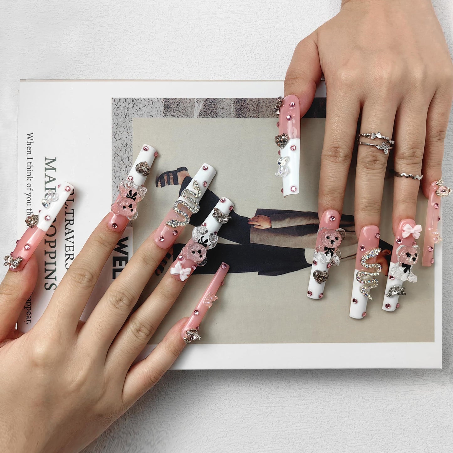 Enchanted Bling Duo – Premium Rhinestone Press-On Nails