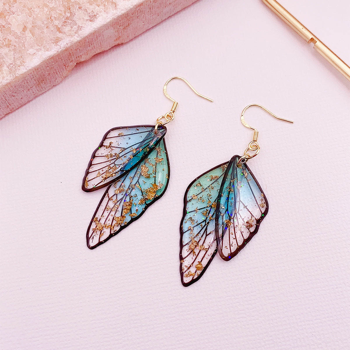 Butterfly Wings Earrings High-grade Personality Design Cicada Wings Retro Europe And America