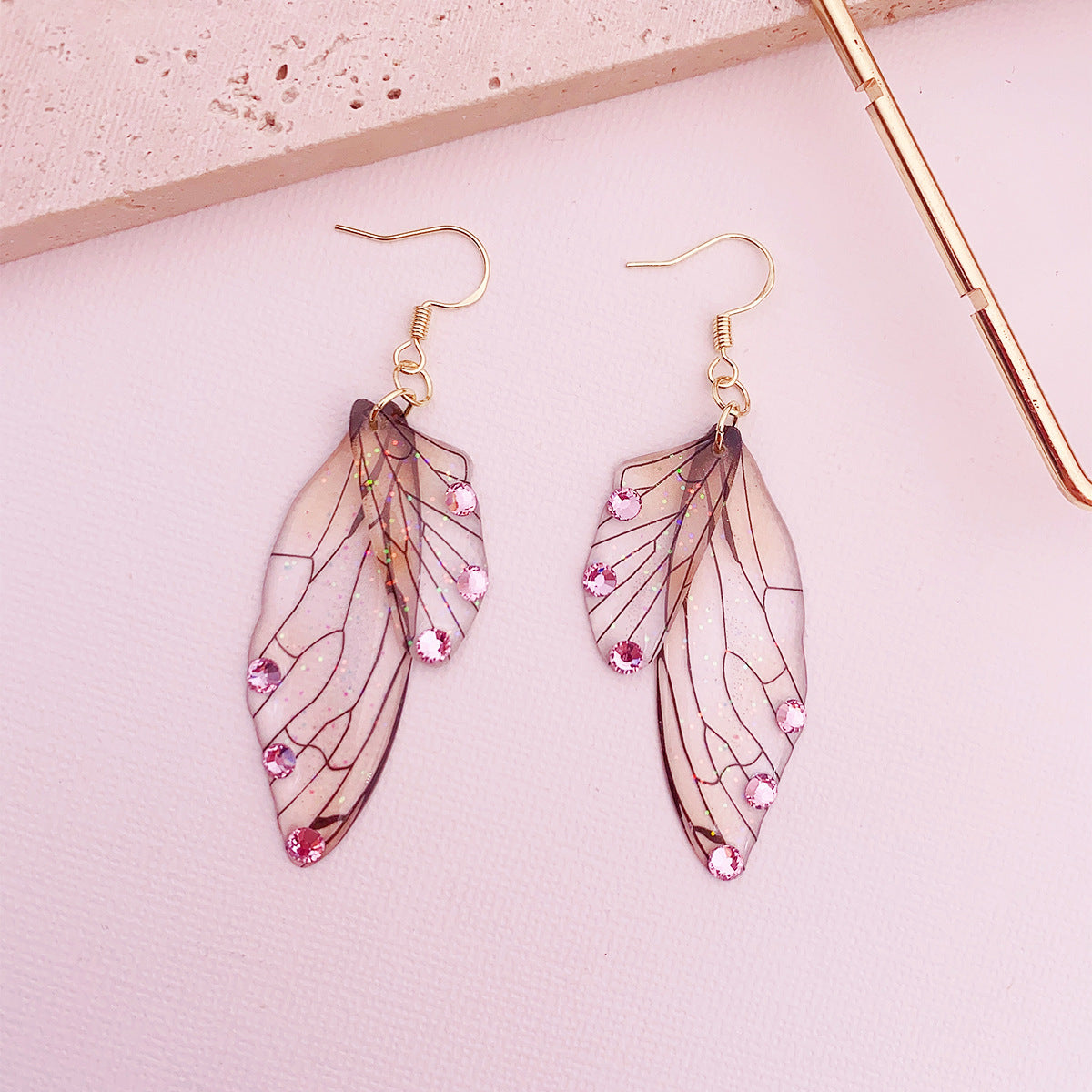 Butterfly Wings Earrings High-grade Personality Design Cicada Wings Retro Europe And America