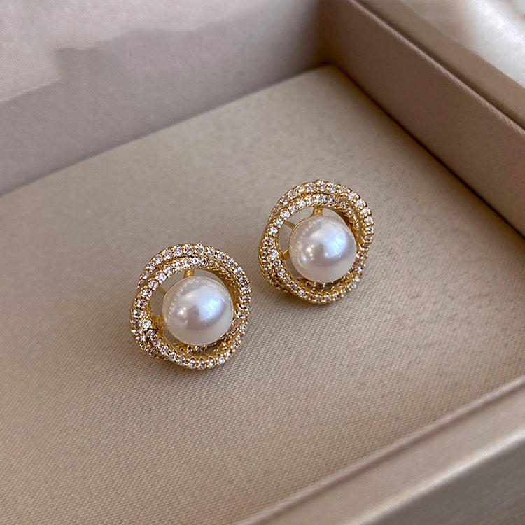 Round Face Is Suitable For Square Face Temperament, High-end Atmosphere Niche Design Pearl Earring