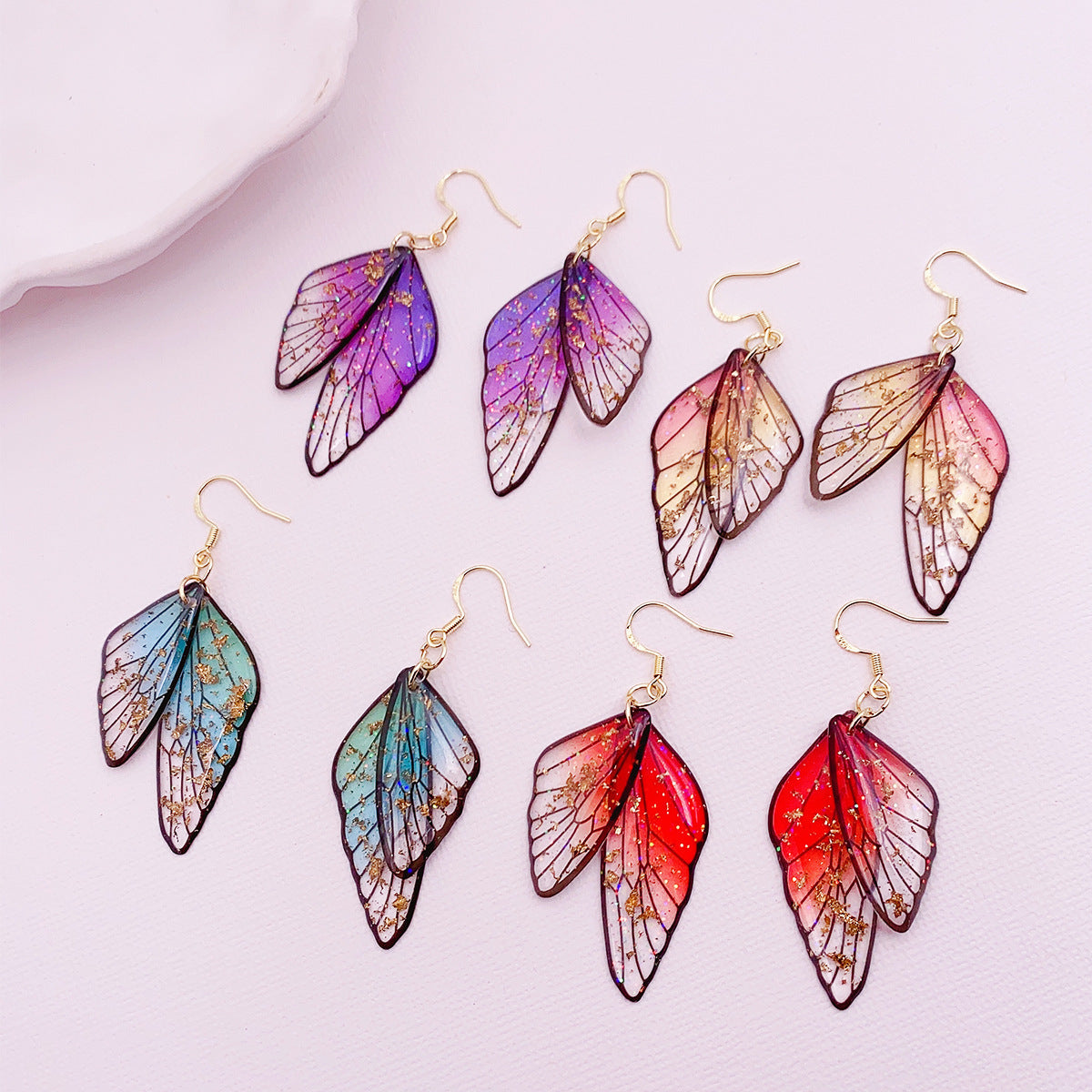 Butterfly Wings Earrings High-grade Personality Design Cicada Wings Retro Europe And America
