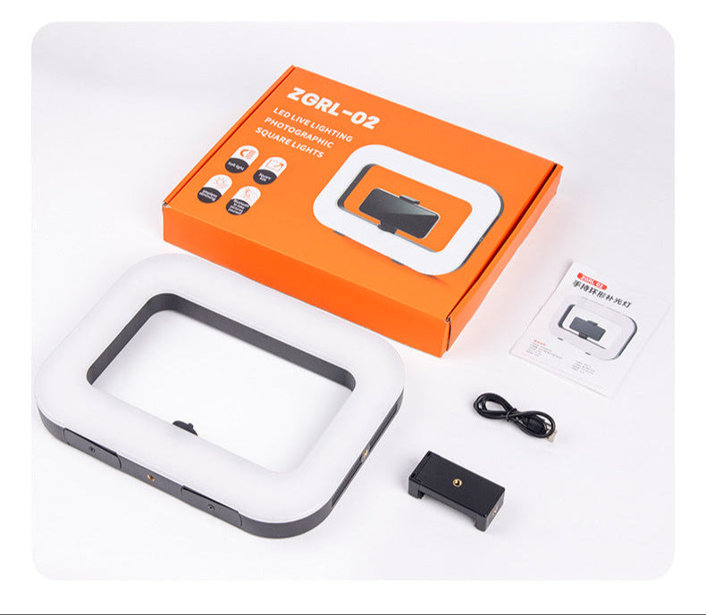 Portable Handheld LED Ring Light for Mobile Phone – Live Streaming, Selfie, Photography, Desktop, Rechargeable, Self-timer, Rabbit Cage Design Lamp