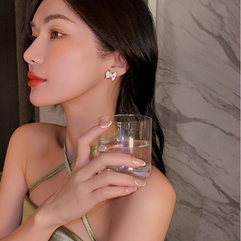 Fashion Personality Sense Bow Stud Earrings Women