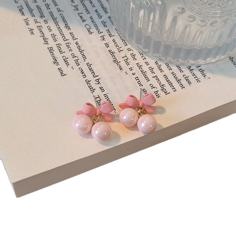 Fashion Sphere Super Sweet Faux Pearl Earrings Bow