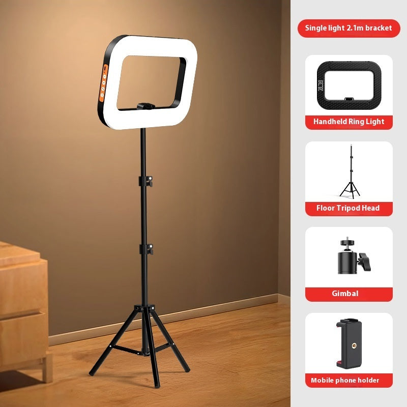 Portable Handheld LED Ring Light for Mobile Phone – Live Streaming, Selfie, Photography, Desktop, Rechargeable, Self-timer, Rabbit Cage Design Lamp