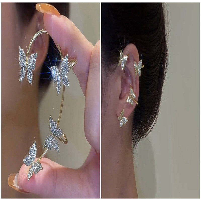 Light Luxury Butterfly Ear Hanging Super Immortal
