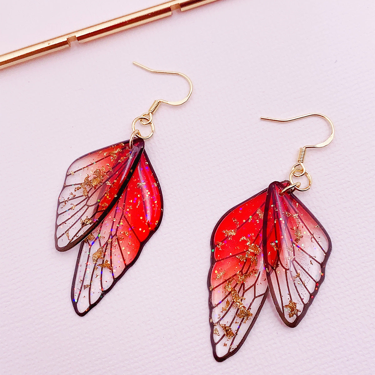 Butterfly Wings Earrings High-grade Personality Design Cicada Wings Retro Europe And America
