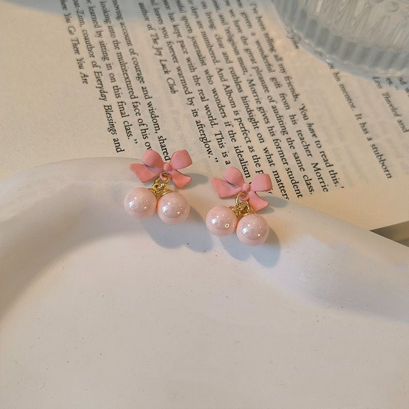 Fashion Sphere Super Sweet Faux Pearl Earrings Bow