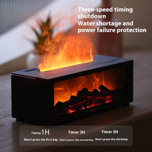 Flame Essential Oil Diffuser – 3D Fireplace Aromatherapy Humidifier with Colorful LED Lights, Large Mist Volume, Quiet Air Humidifier for Home & Bedroom