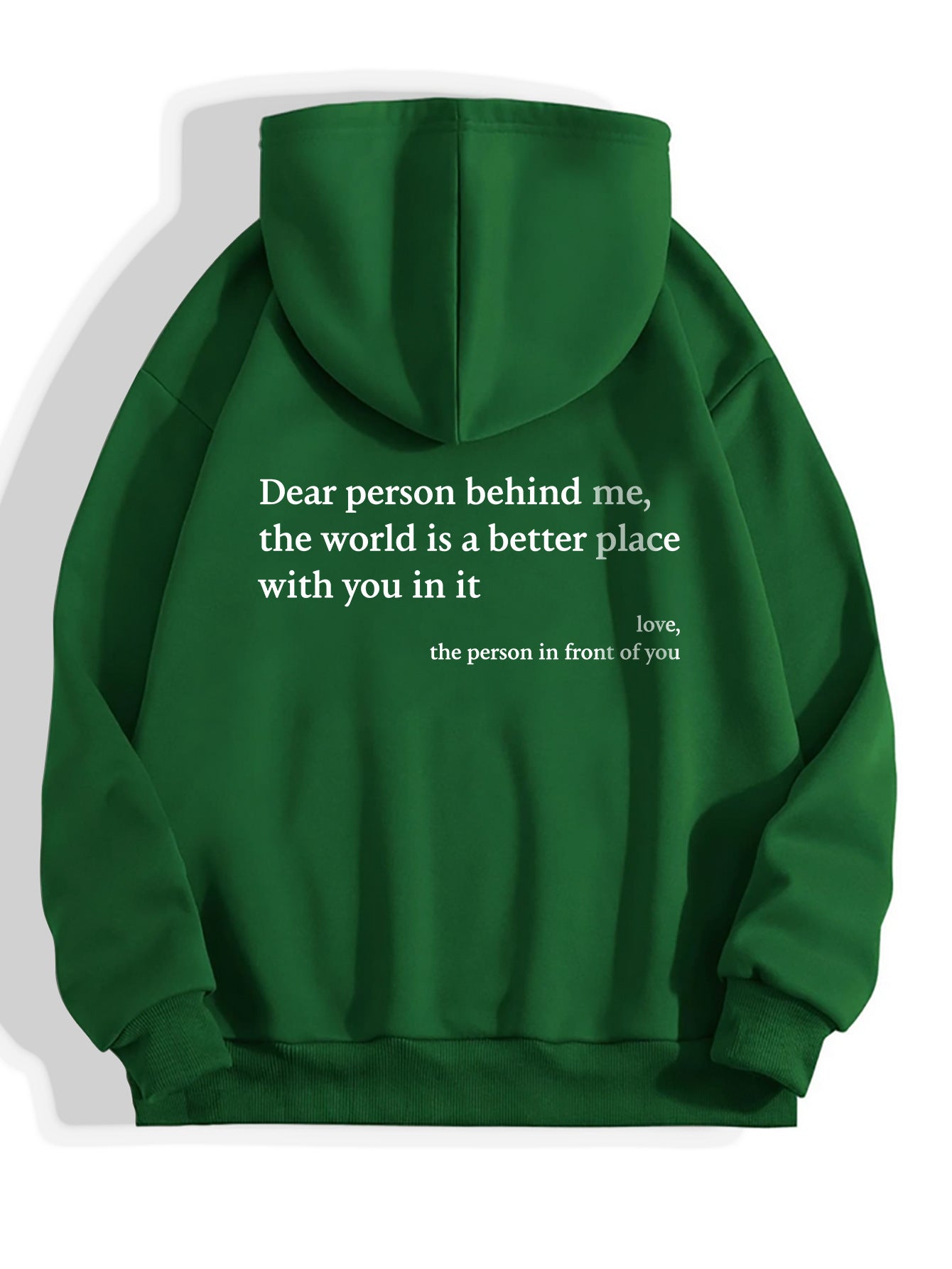 Dear Person Behind Me Hoodie – Unisex Plush Letter Print Pullover with Kangaroo Pocket & Drawstring, Trendy Inspirational Quote Sweatshirt