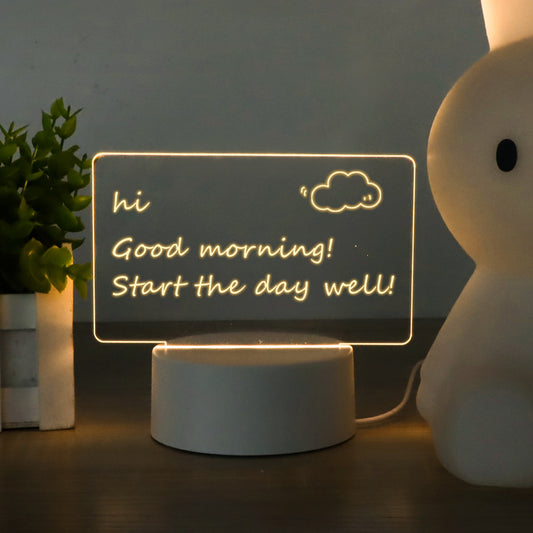 LED Message Writing Board – USB Powered Luminous Desktop Night Light, Creative Handwritten Note Board