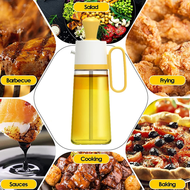 2 In 1 Oil Dispenser with Silicon Brush BBQ Oil Spray Glass Bottle Silicone for Barbecue Cooking Seasoning Bottle Kitchen Gadgets