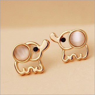 Korean Style Cute Elephant Stud Earrings for Women – Small Fashion Ear Studs Jewelry Gift