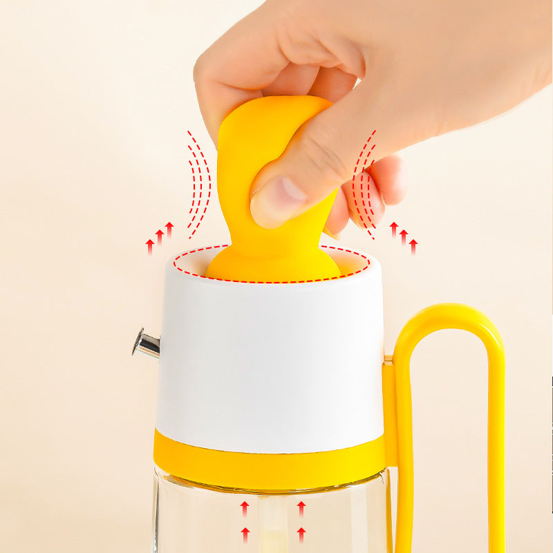 2 In 1 Oil Dispenser with Silicon Brush BBQ Oil Spray Glass Bottle Silicone for Barbecue Cooking Seasoning Bottle Kitchen Gadgets