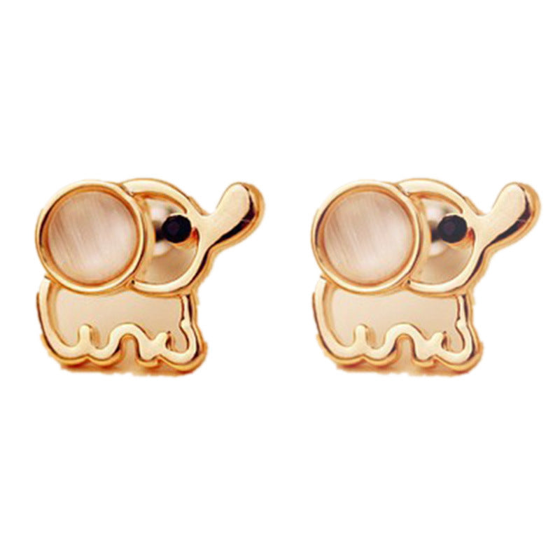 Korean Style Cute Elephant Stud Earrings for Women – Small Fashion Ear Studs Jewelry Gift
