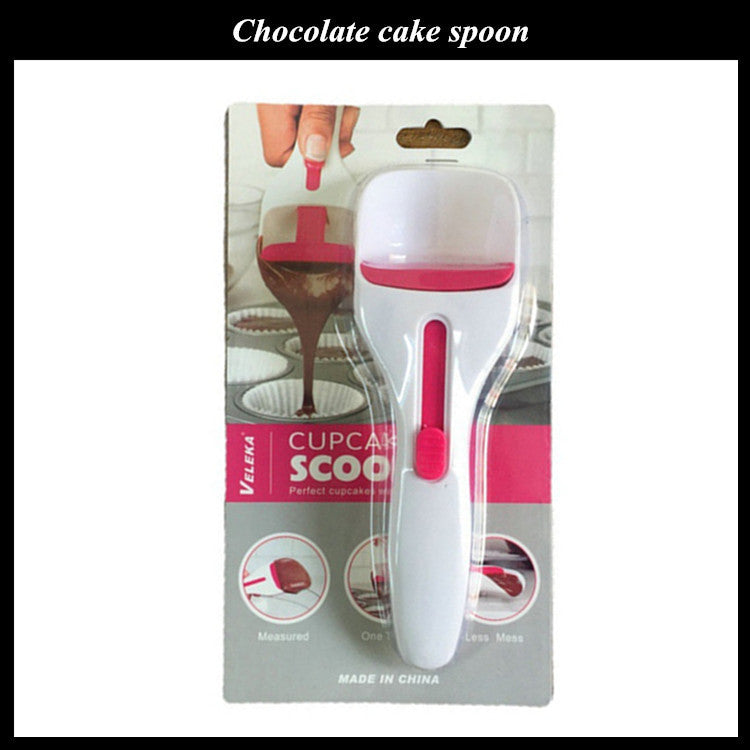 Cake Batter Dispenser Scoop – Easy Push Cupcake Spoon, Non-Drip Batter Measuring Cup for Cake Mix, Pancake, Muffin, and Chocolate Sauce – Baking Tools & Kitchen Gadgets