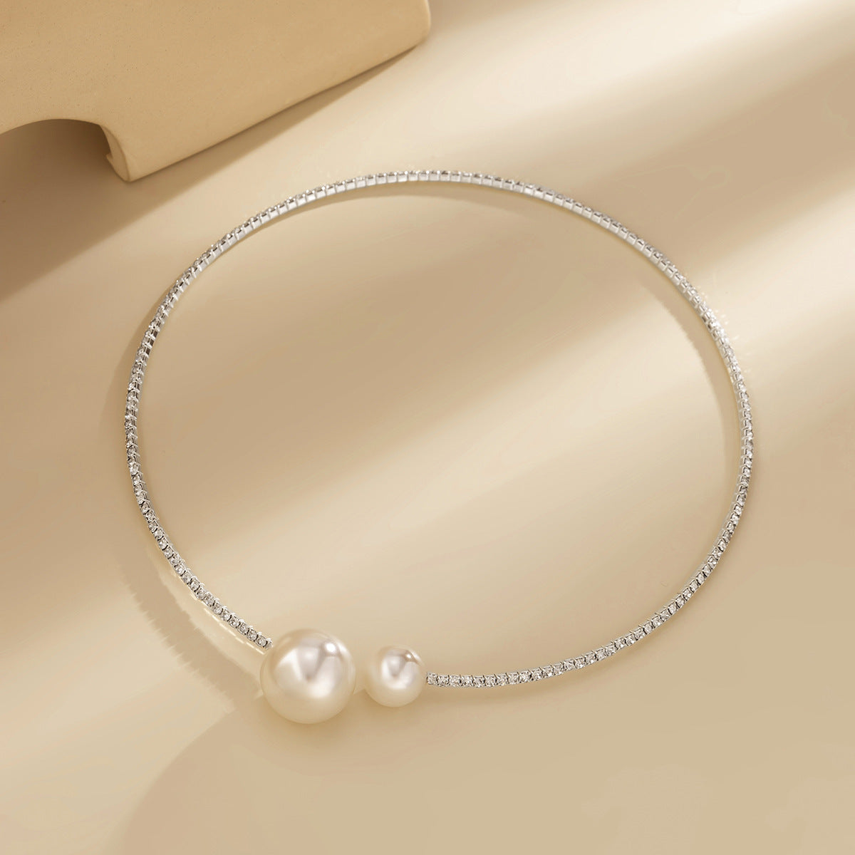 Personality Pearl Open Geometry Neckband Necklace