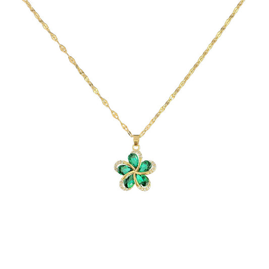 Antique Floral Titanium Steel Necklace