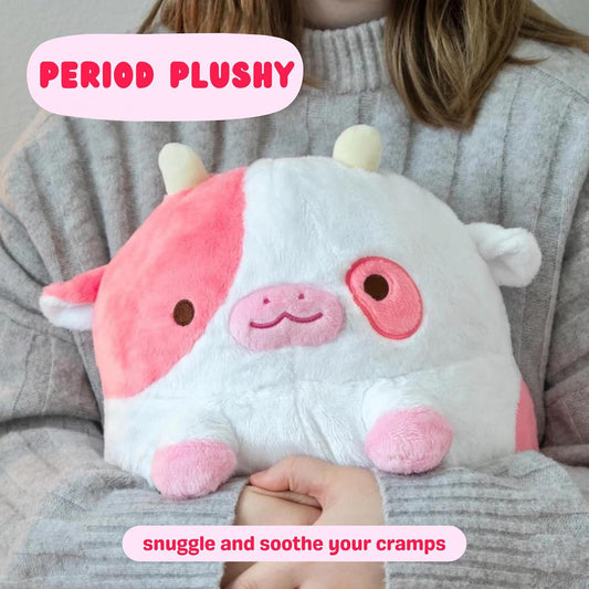 Cow Doll Heating Pillow Microwave Heating Stuffed Toy Animal Pillow Gel Liner Hot And Cold Compress Bag
