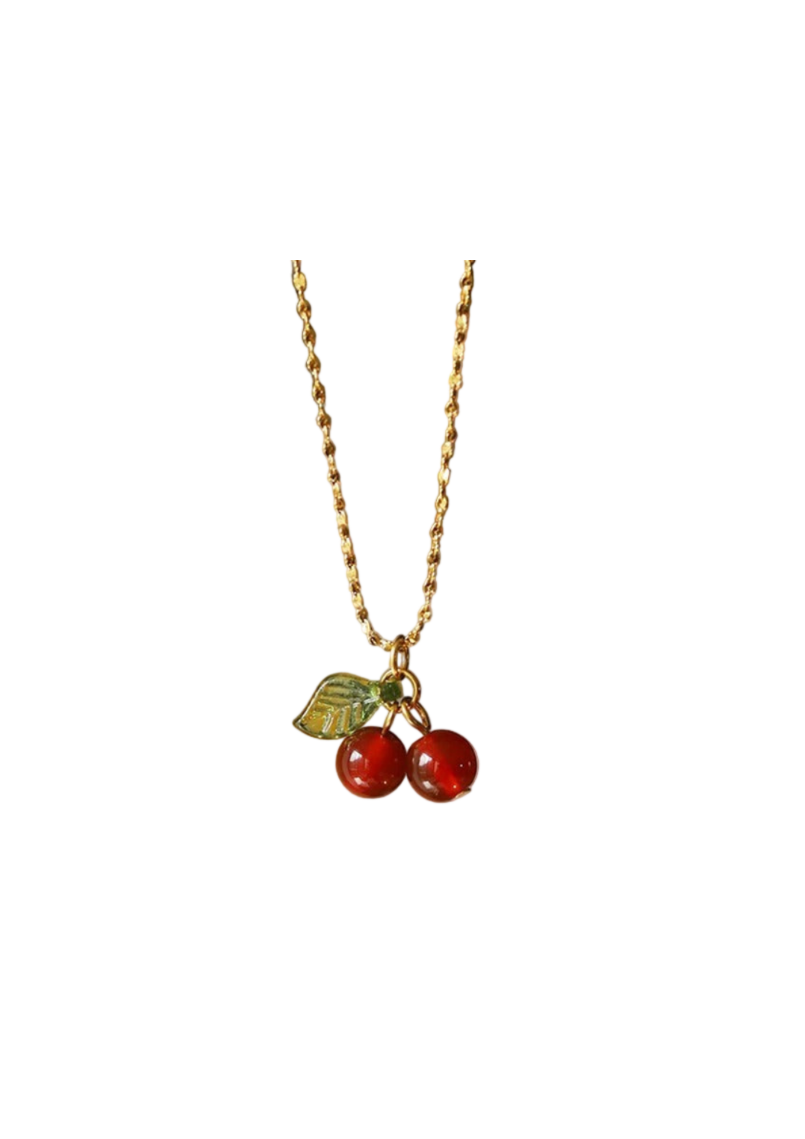 Cherry Blueberry Cherry 18K Gold Titanium Steel Necklace