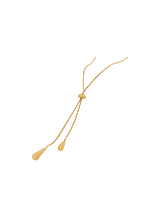 1pc Stainless Steel Retro Minimalist High-End Metallic Water Drop Pendant Necklace