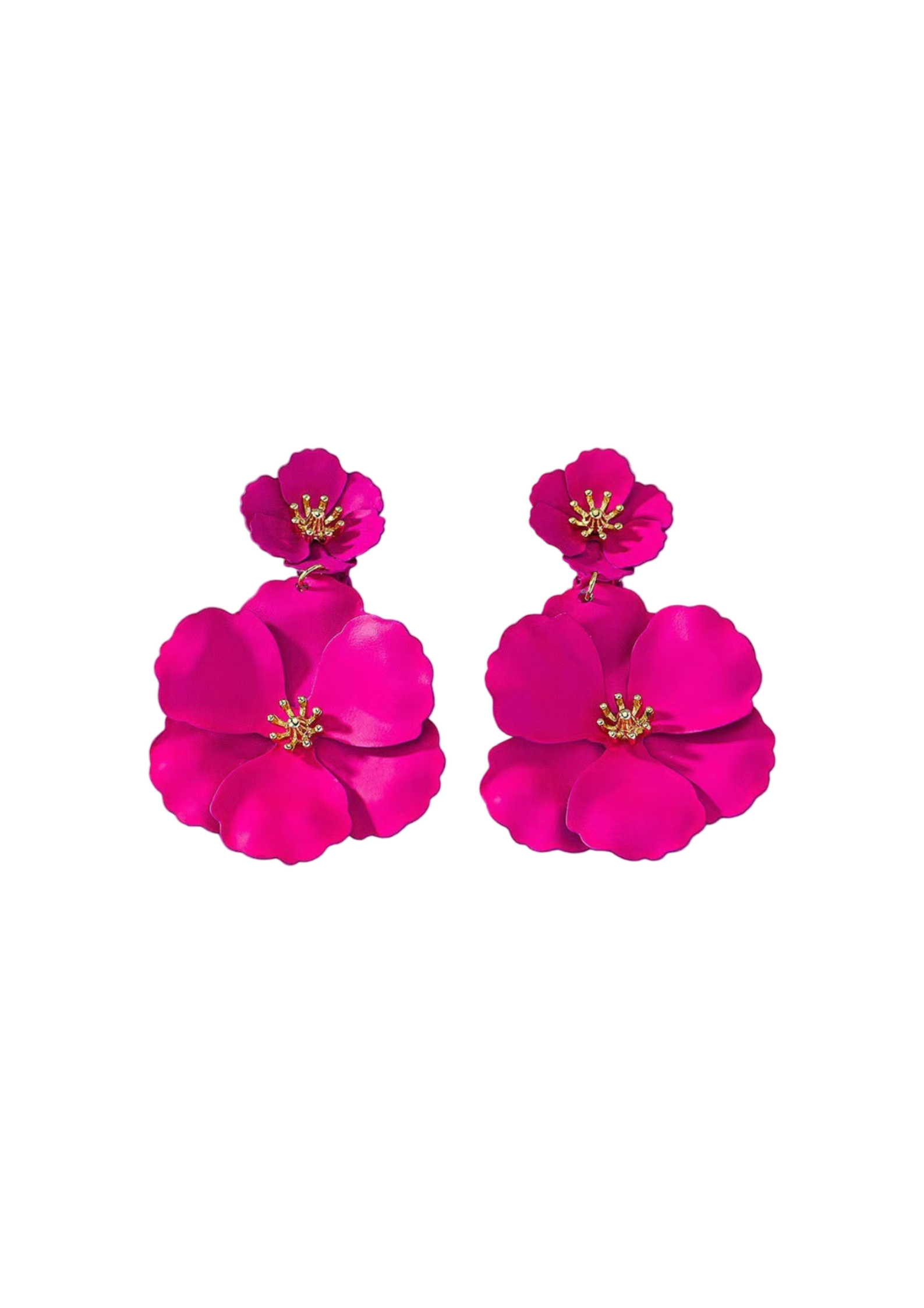 1pair Metal Asymmetrical Multilayer Flower Shaped Drop Earrings, Colorful, Great For Date Gifts Valentines,Mom,Mother,Mother's Day,Gift
