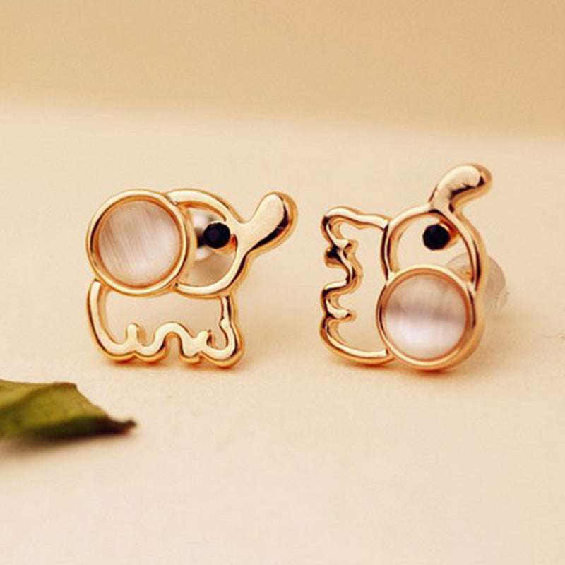 Korean Style Cute Elephant Stud Earrings for Women – Small Fashion Ear Studs Jewelry Gift