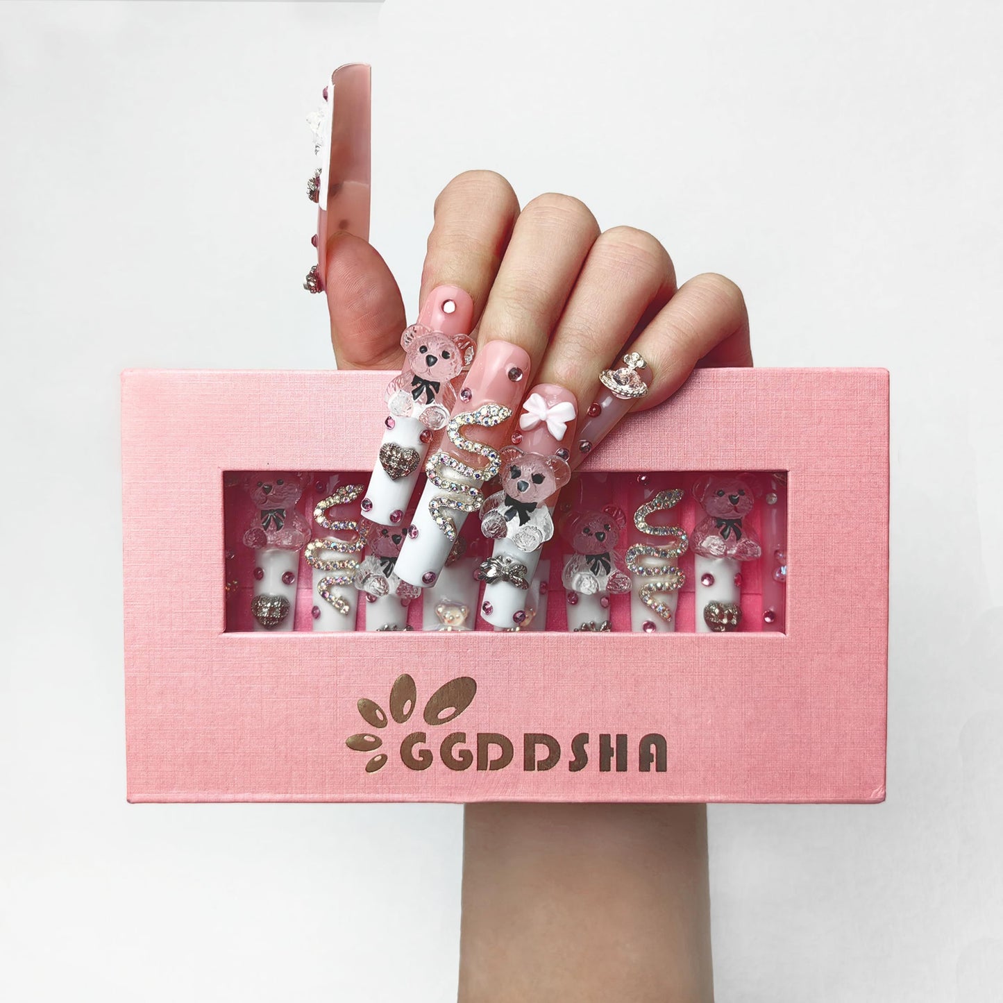 Enchanted Bling Duo – Premium Rhinestone Press-On Nails
