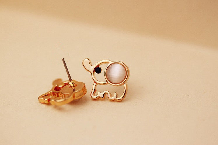 Korean Style Cute Elephant Stud Earrings for Women – Small Fashion Ear Studs Jewelry Gift