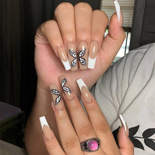 White French tip press-on nails