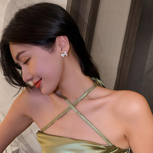 Fashion Personality Sense Bow Stud Earrings Women