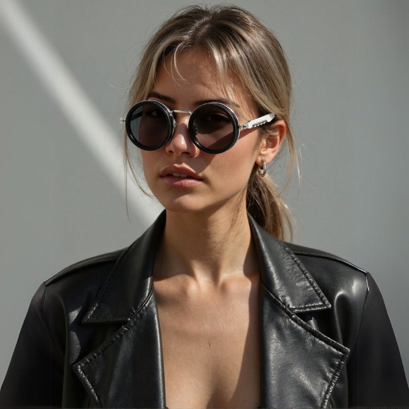 2025 New ND Dimmable Sunglasses – Adjustable Tint, UV400 Protection, Round Full Rim TAC Lens, Lightweight Aluminum Magnesium Frame for Men & Women