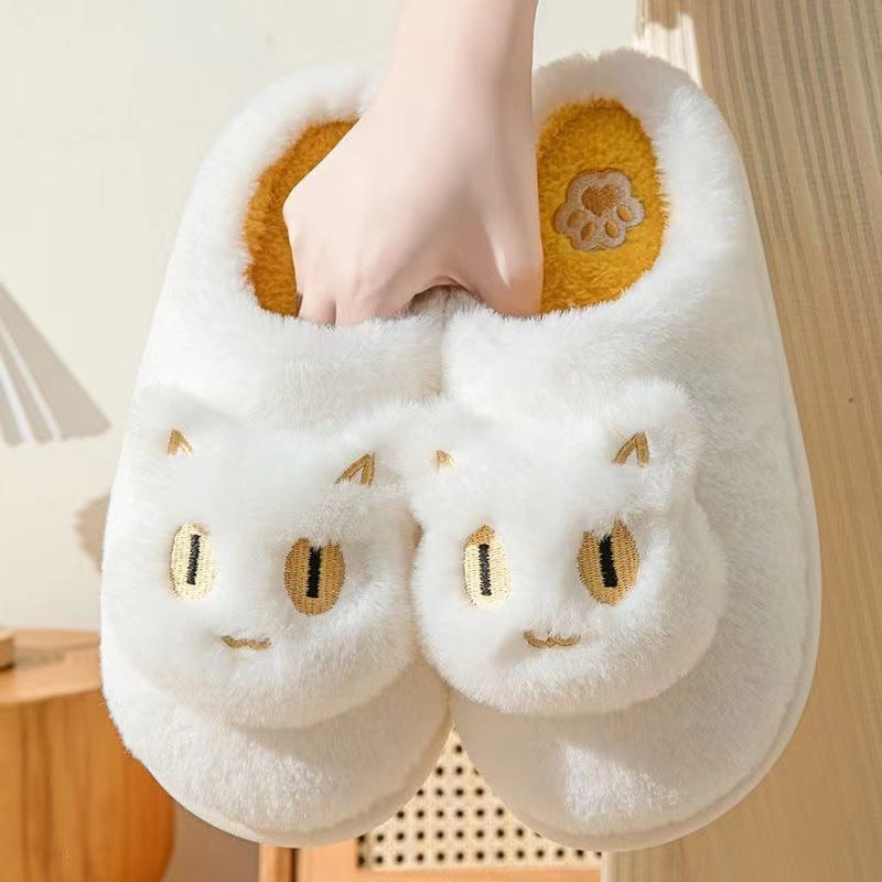 Cute Cat Slippers – Soft Plush, Warm Indoor House Shoes for Women & Men | Winter Slip-On